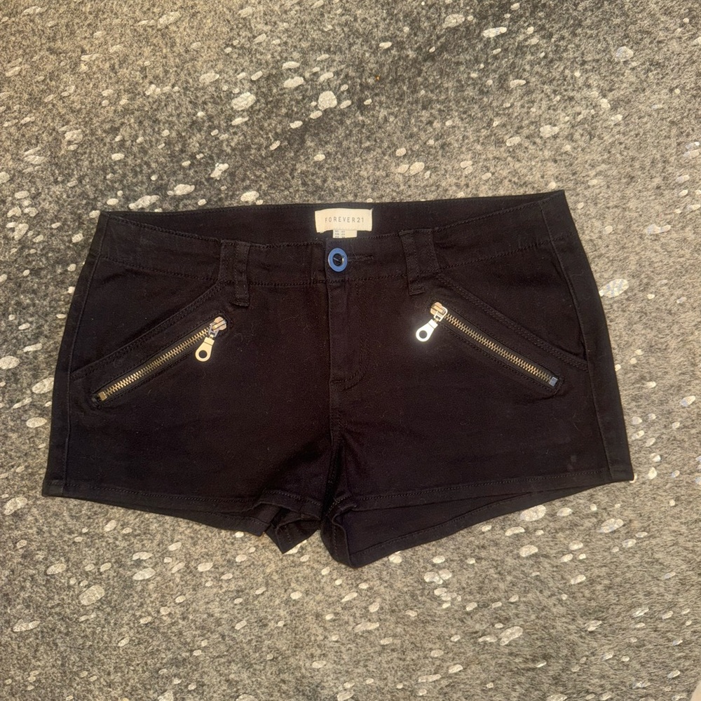 Forever 21 Black Zip Pocket Shorts